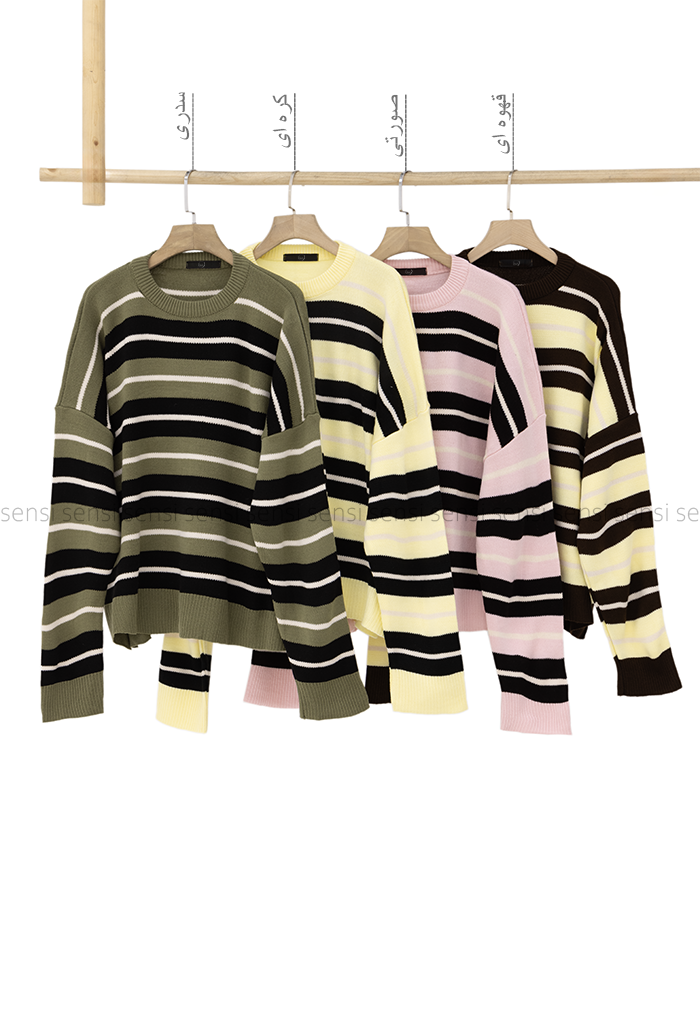 بافت زنانه راه راه رنگی کد1006643